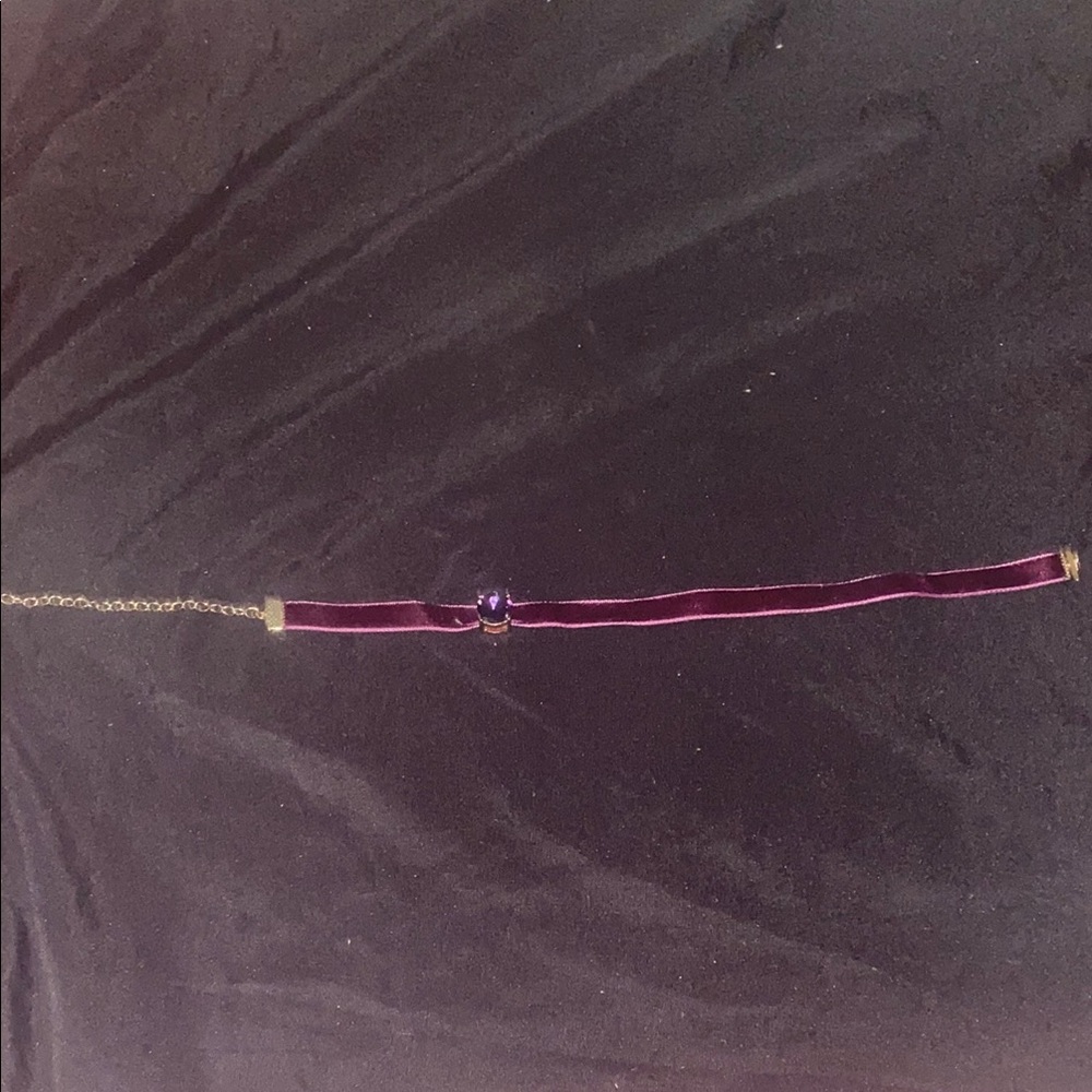 Purple Velvet Choker Necklace